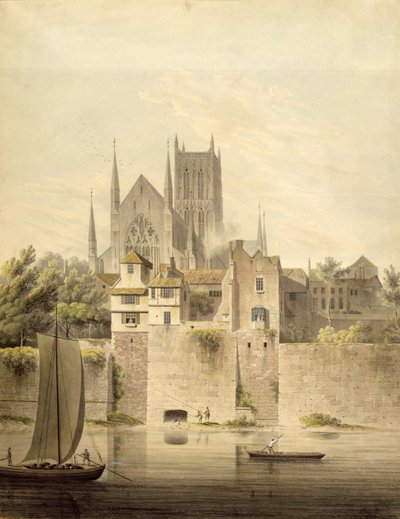 West View of Worcester Cathedral, 1798 by John Powell